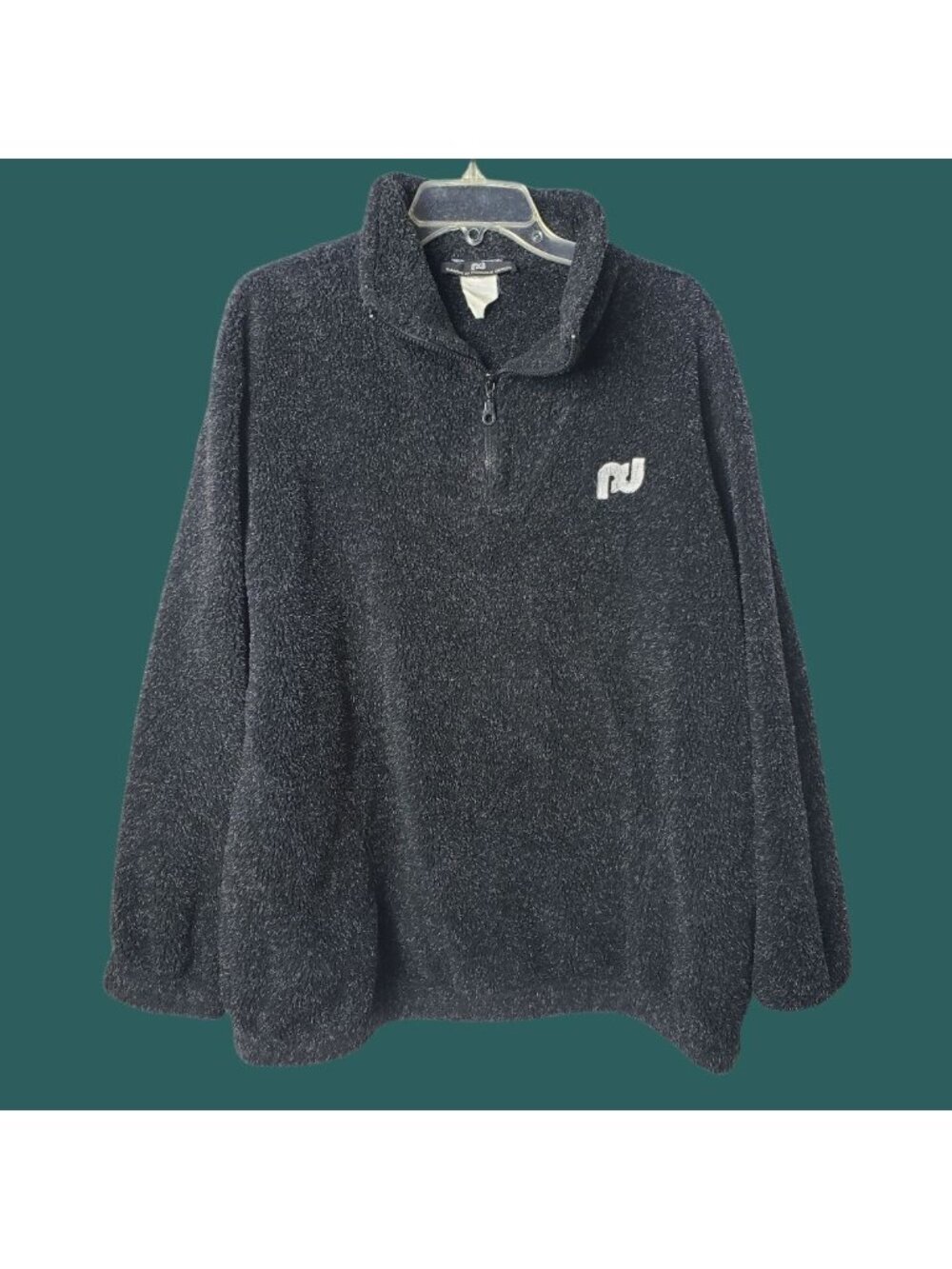 Porsche Design Pullover Sweater W/ Quarter-Zip & Embroidered Logo Blk Large